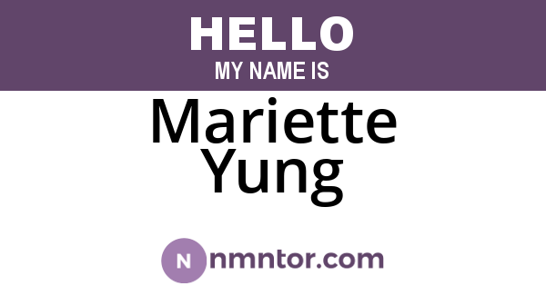 Mariette Yung