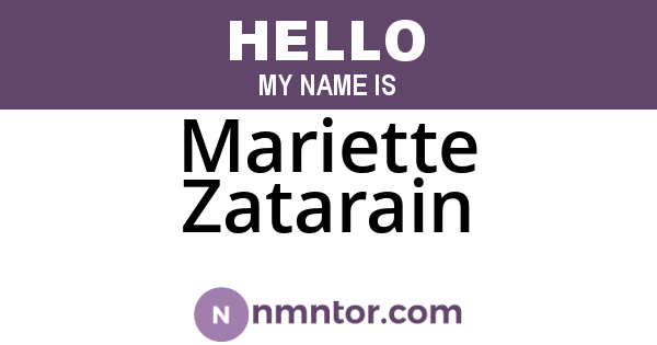 Mariette Zatarain