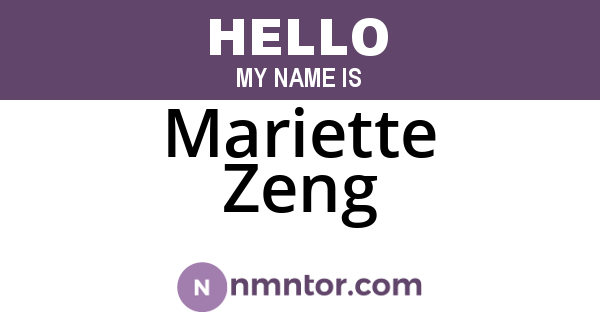 Mariette Zeng