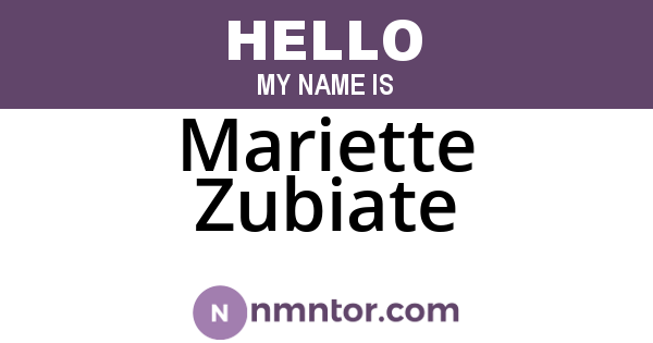 Mariette Zubiate