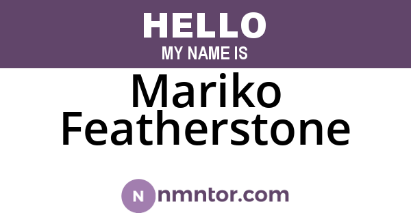 Mariko Featherstone