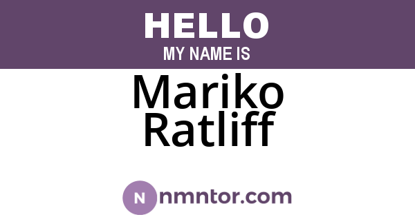 Mariko Ratliff