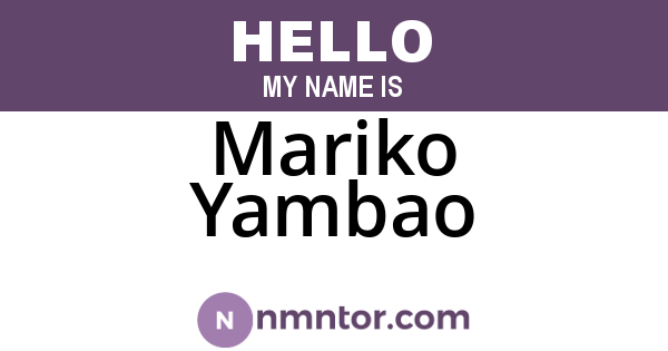 Mariko Yambao