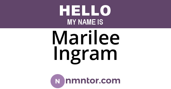 Marilee Ingram