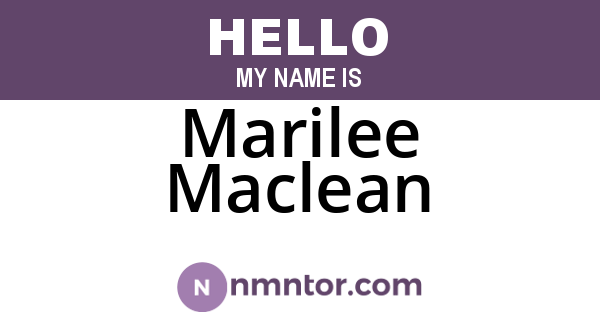 Marilee Maclean