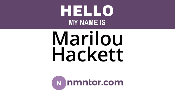 Marilou Hackett