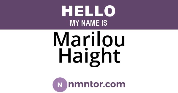 Marilou Haight