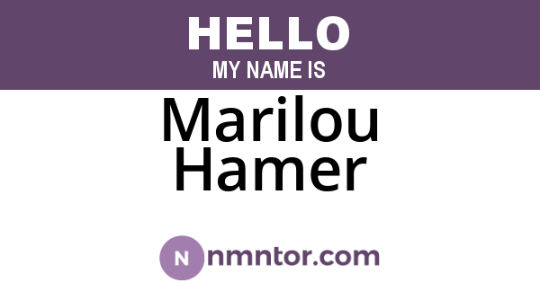Marilou Hamer