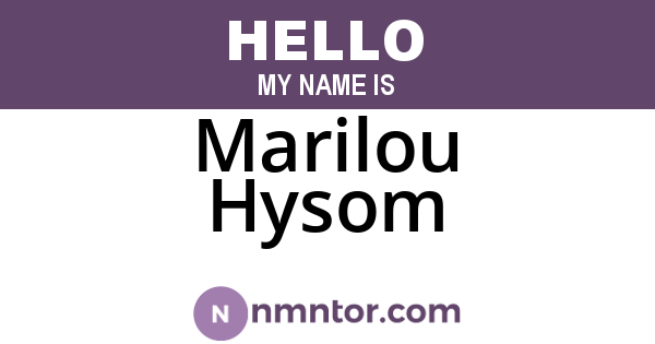 Marilou Hysom