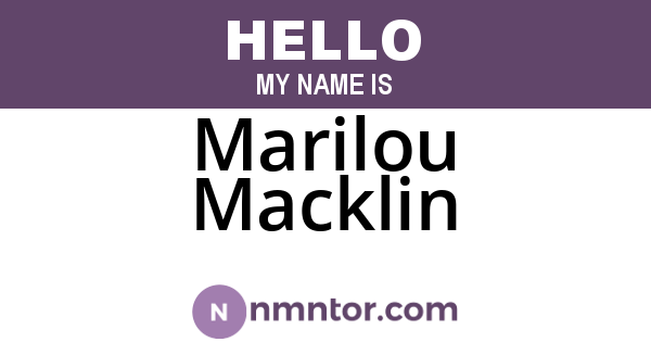 Marilou Macklin