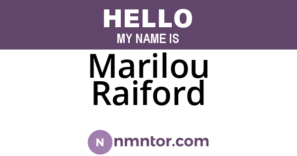 Marilou Raiford