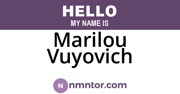 Marilou Vuyovich