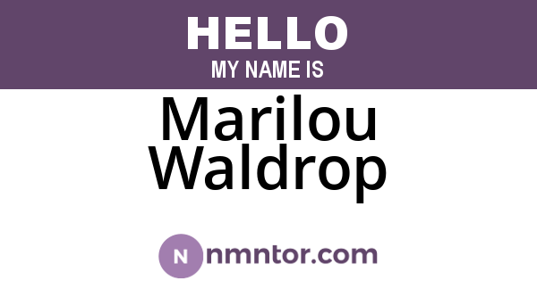 Marilou Waldrop
