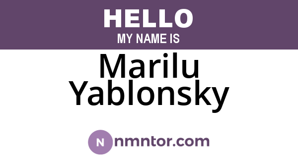 Marilu Yablonsky
