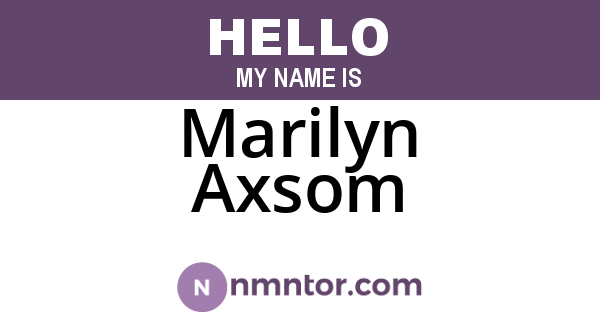 Marilyn Axsom