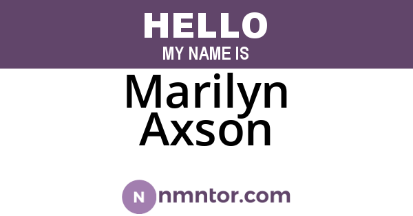 Marilyn Axson