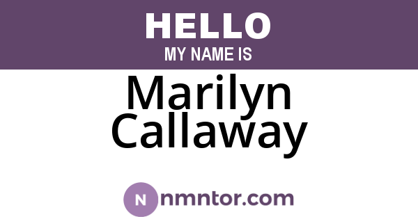 Marilyn Callaway