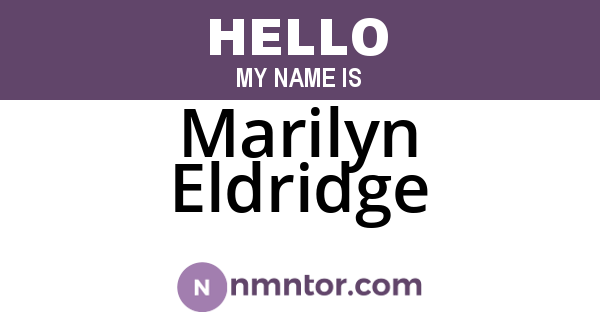 Marilyn Eldridge