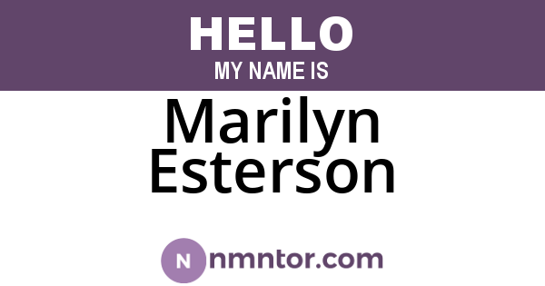 Marilyn Esterson