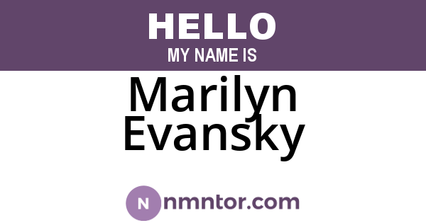 Marilyn Evansky