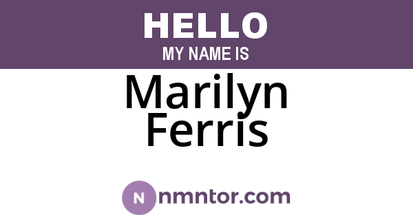 Marilyn Ferris
