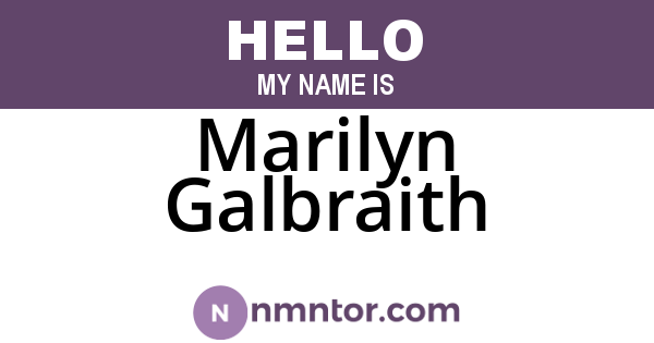 Marilyn Galbraith