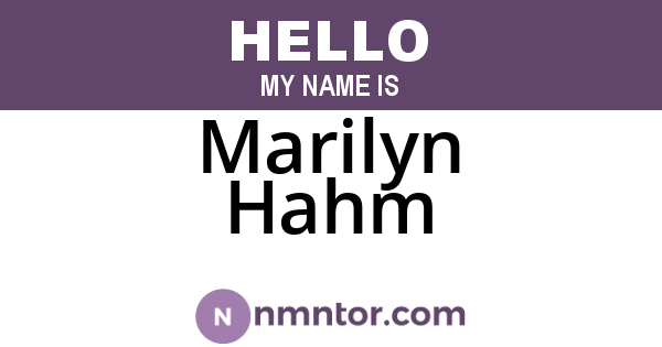 Marilyn Hahm