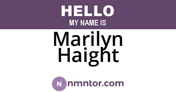 Marilyn Haight
