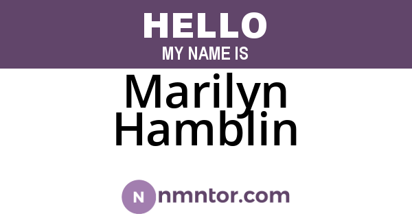 Marilyn Hamblin