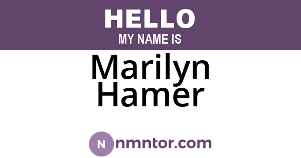 Marilyn Hamer