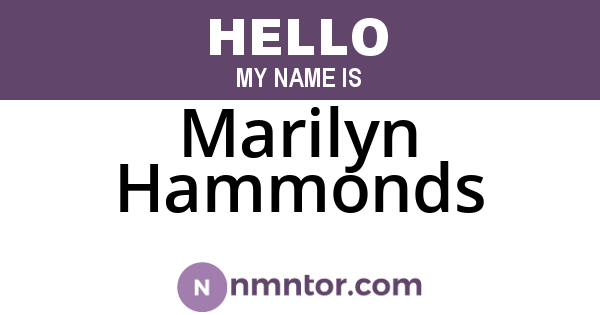 Marilyn Hammonds