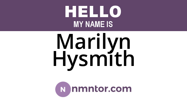 Marilyn Hysmith