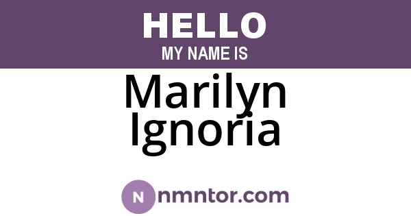 Marilyn Ignoria