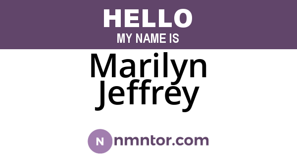 Marilyn Jeffrey