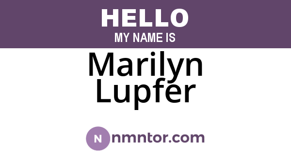 Marilyn Lupfer