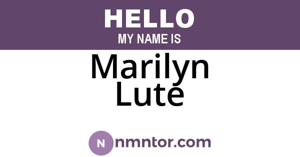 Marilyn Lute