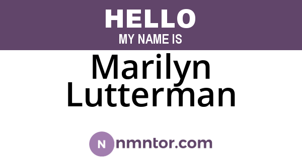 Marilyn Lutterman