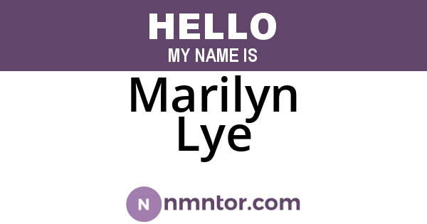 Marilyn Lye