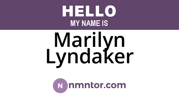 Marilyn Lyndaker