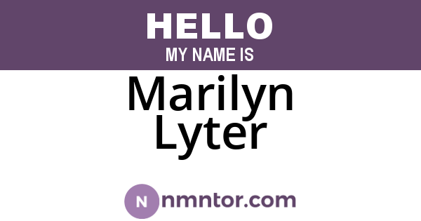 Marilyn Lyter