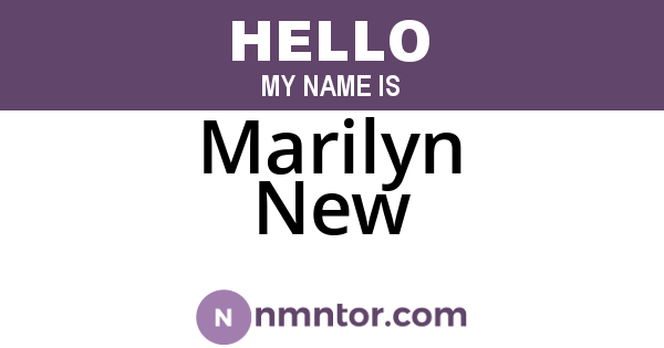 Marilyn New