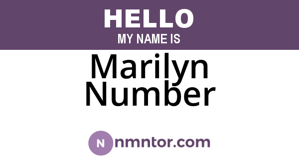 Marilyn Number