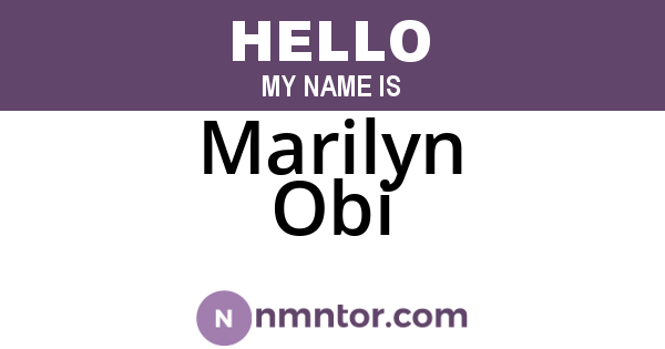 Marilyn Obi