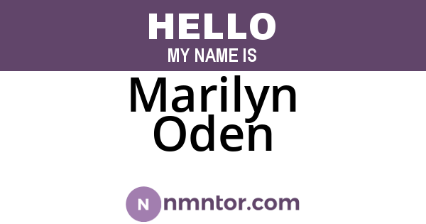 Marilyn Oden