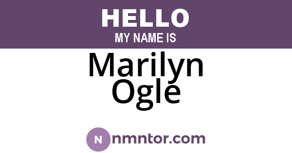 Marilyn Ogle