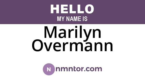 Marilyn Overmann