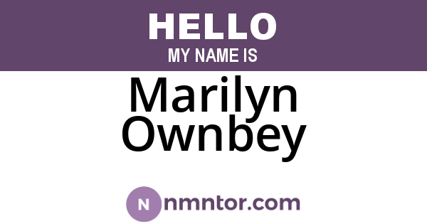 Marilyn Ownbey