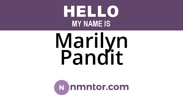 Marilyn Pandit