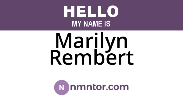 Marilyn Rembert