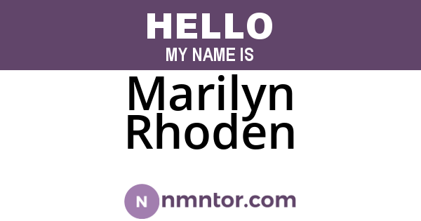 Marilyn Rhoden